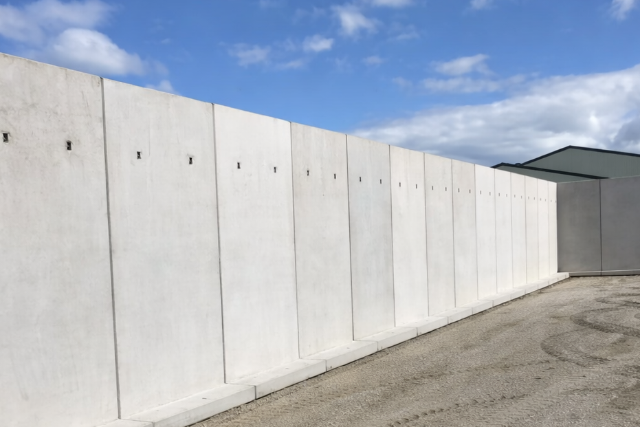 Murs béton préfabriqués en L et T méthanisation soutènement