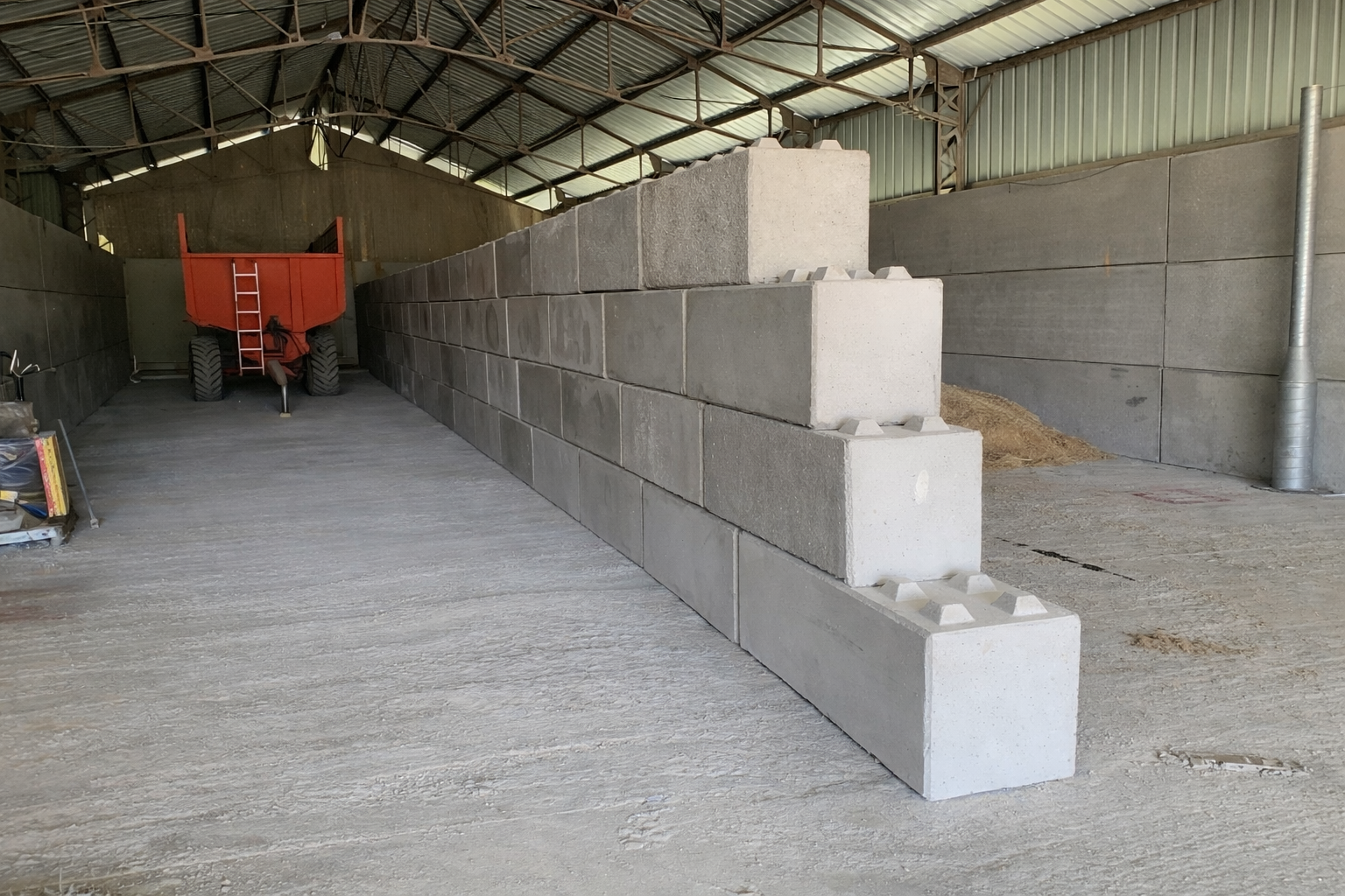 blocs béton empilables pour stockage vrac