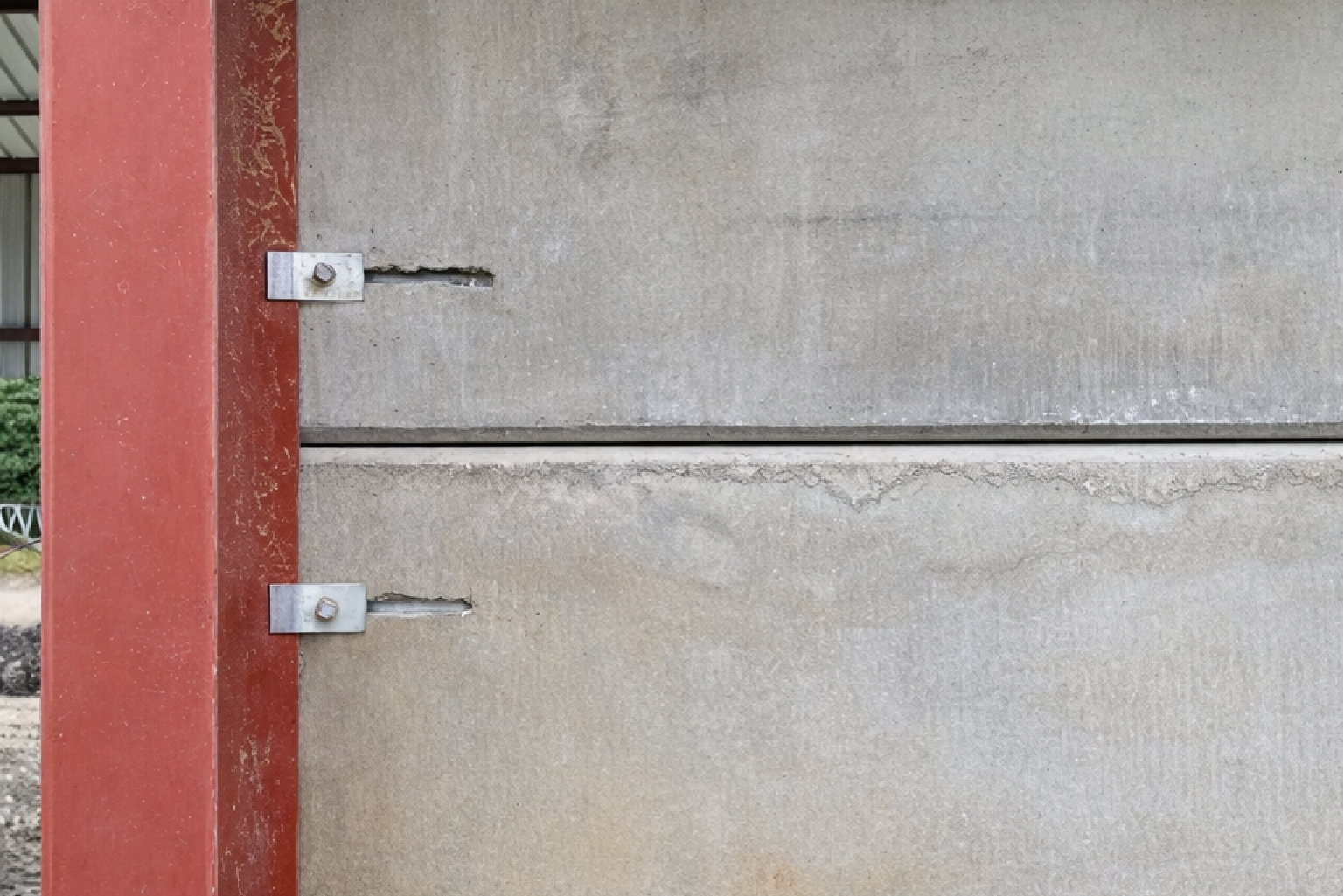 plaques de bardage béton pose devant poteaux